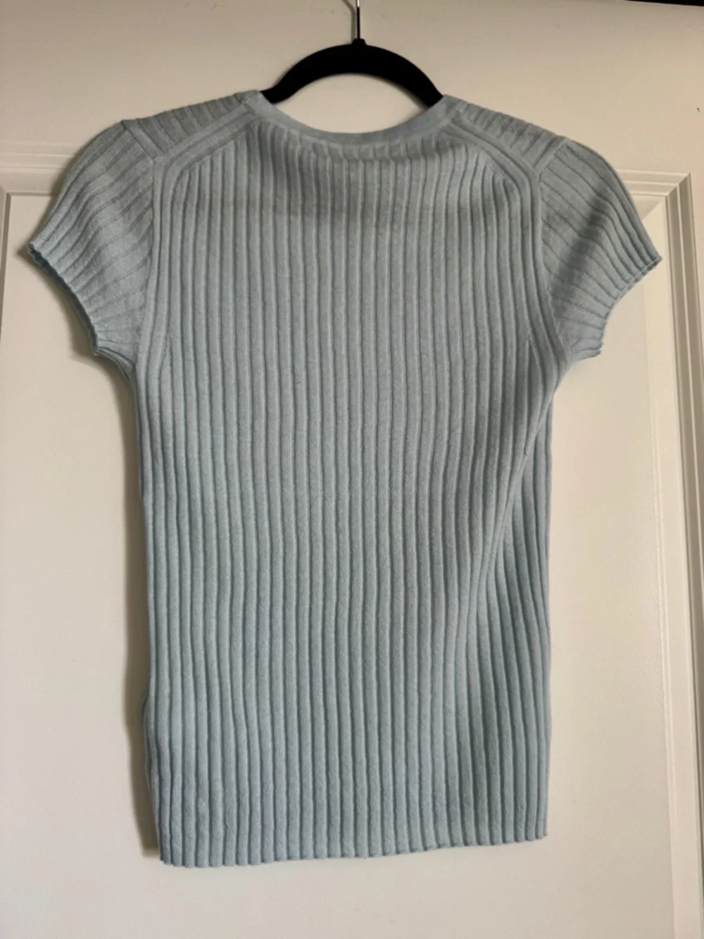 NWT J. CREW Women’s New ribbed featherweight 100% cashmere T-shirt Fresh Air S - Picture 7 of 16